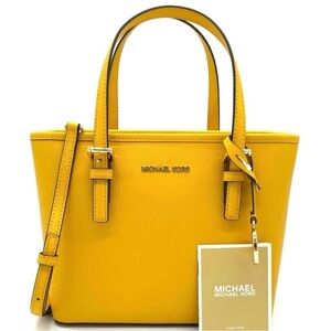Michael Kors Top Zip Tote Crossbody Bag Jasmine Yellow